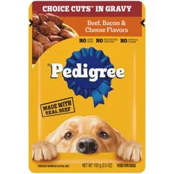 Pedigree Wet Dog Food Pouch, Beef Bacon & Cheese, 3.5 Oz