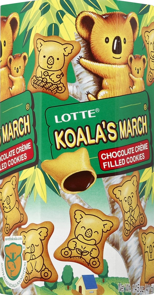 slide 4 of 4, Lotte Koala's March Chocolate Creme Filled Cookies, 1.45 oz