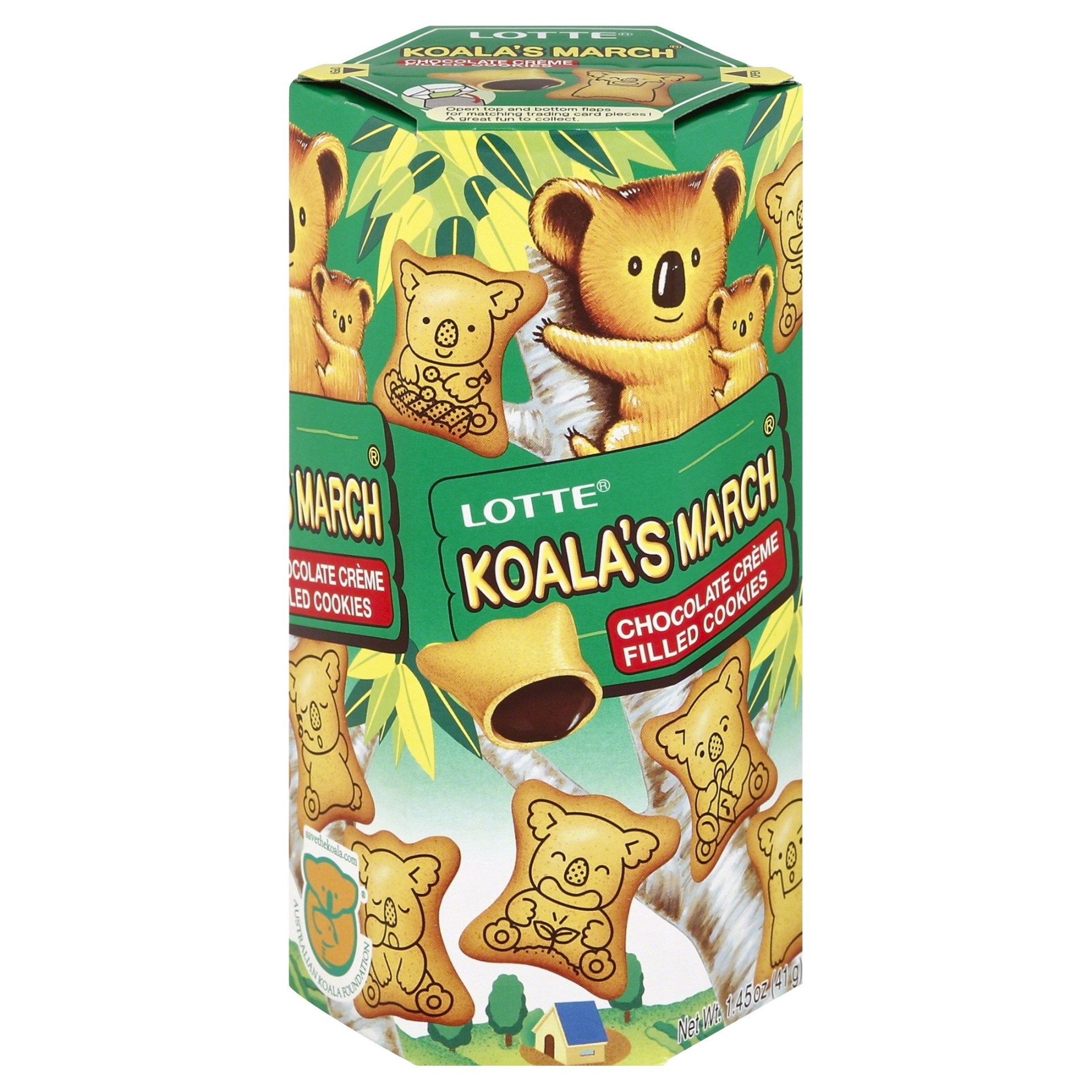 slide 1 of 4, Lotte Koala's March Chocolate Creme Filled Cookies, 1.45 oz