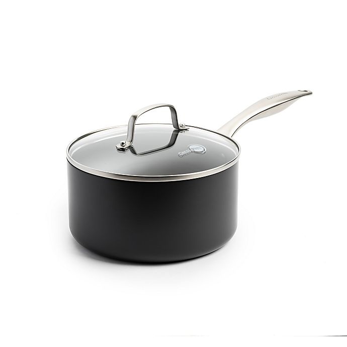 slide 1 of 8, GreenPan Canterbury Nonstick Hard-Anodized Aluminum Covered Saucepan, 3 qt