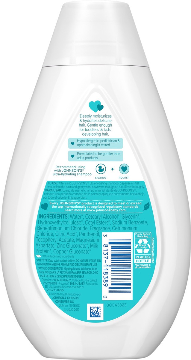 slide 4 of 7, Johnson's Ultra-Hydrating Tear-Free Kids' Conditioner, 13.6 fl. oz, 13.60 fl oz