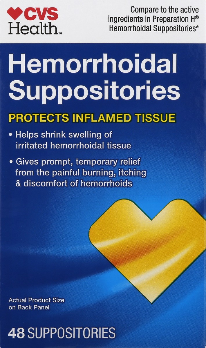 slide 6 of 11, CVS Health Hemorrhoidal Suppositories, 1 ct