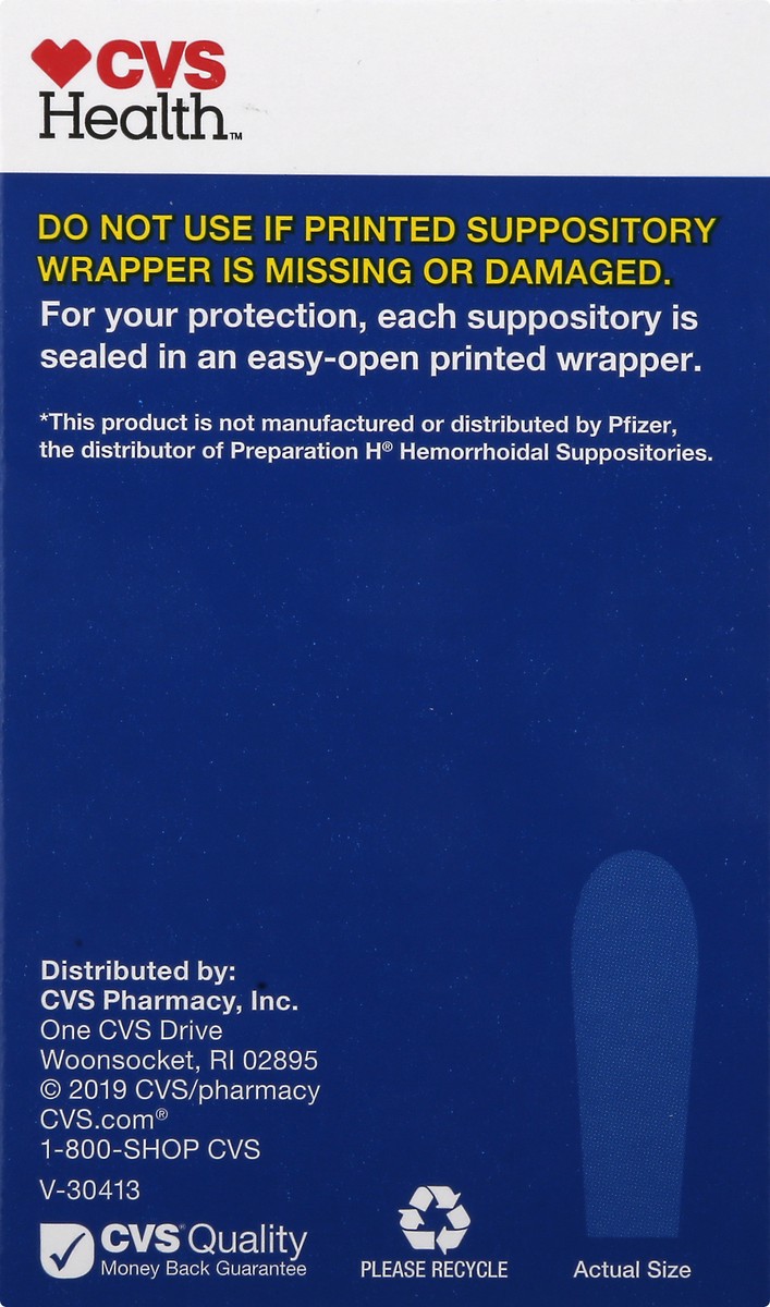 slide 8 of 11, CVS Health Hemorrhoidal Suppositories, 1 ct