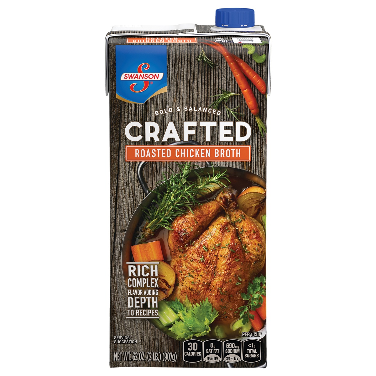 slide 1 of 10, Swanson Crafted Roasted Chicken Broth, 32 oz