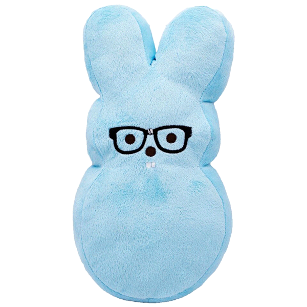 slide 1 of 1, Peeps Blue Nerd Plush Bunny Toy For Dogs, Large, LG