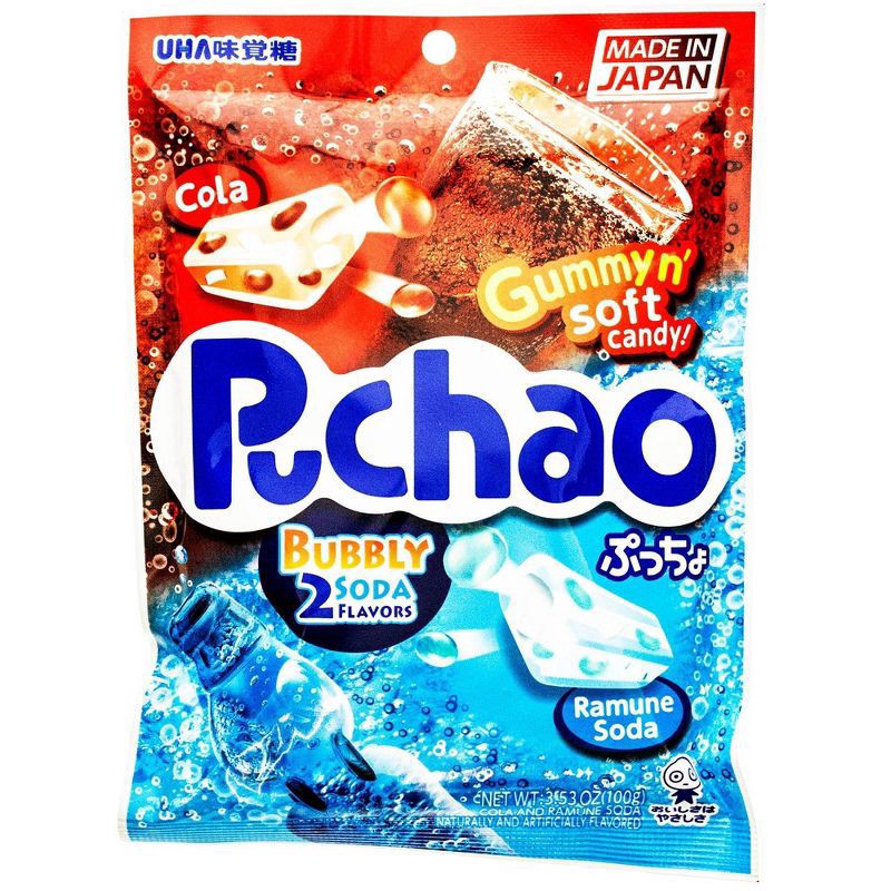slide 1 of 3, Uha Mikakuto Candy Pouch, Puchao Bubbly Soda, 3.53 oz