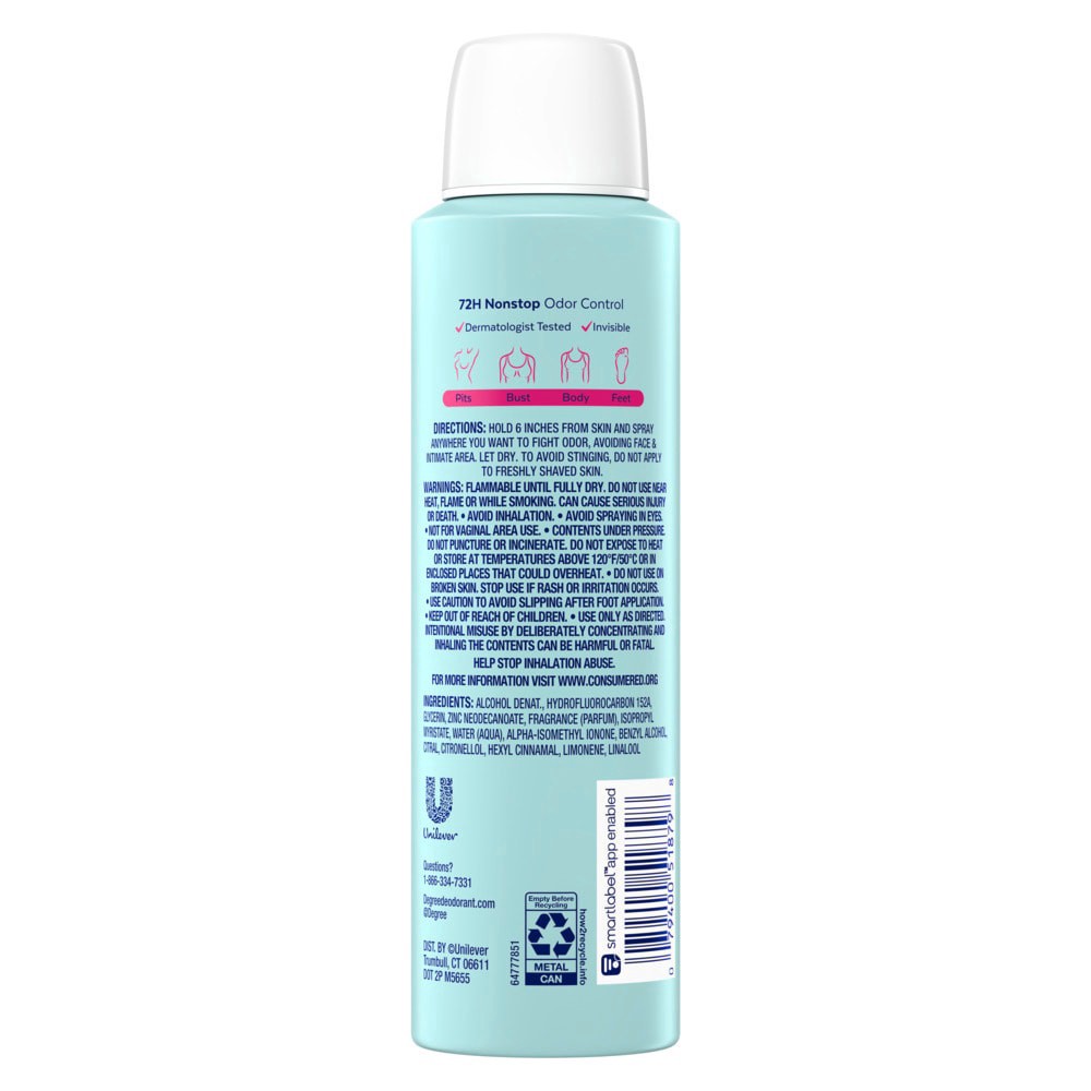 slide 2 of 2, Degree® Whole Body Deo Spray Deoderant - Rose & Waterlily, 4 fl oz