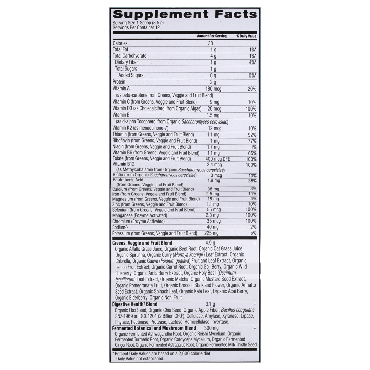 slide 9 of 13, Ancient Nutrition Organic SuperGreens +Multivitamin 3.6 oz, 3.60 oz