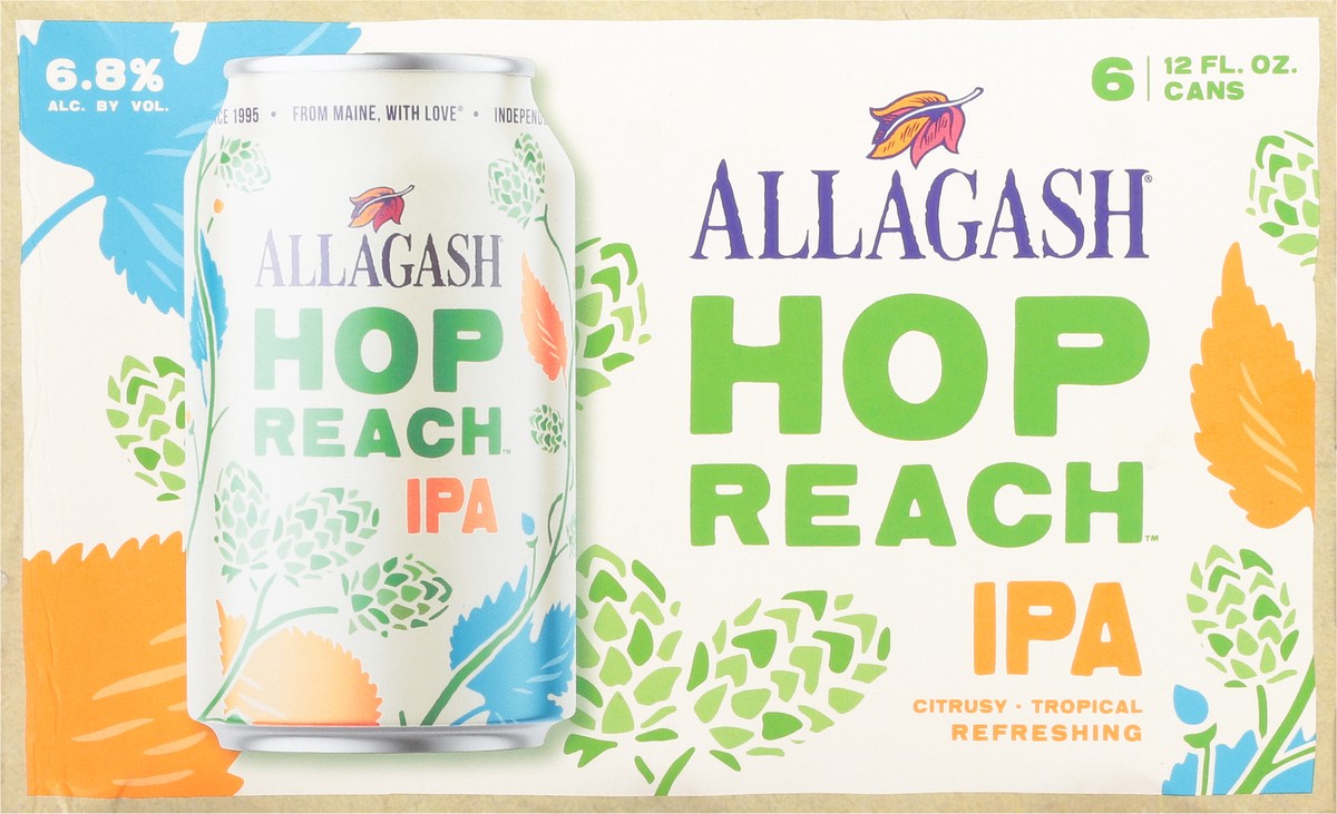 slide 9 of 9, Allagash IPA Hop Reach Beer 6 - 12 fl oz Cans, 6 ct