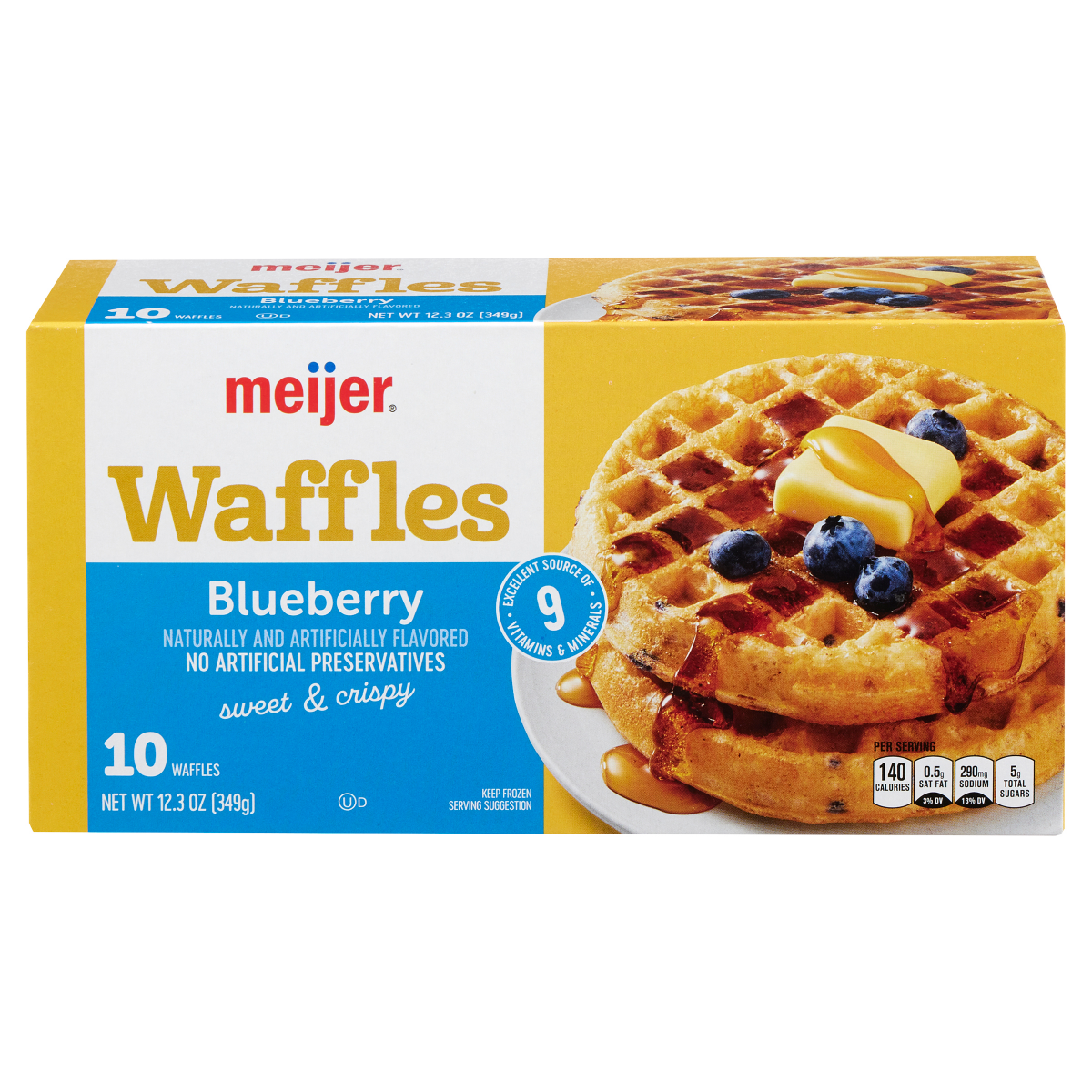 slide 1 of 2, Meijer Blueberry Waffle, 10 ct