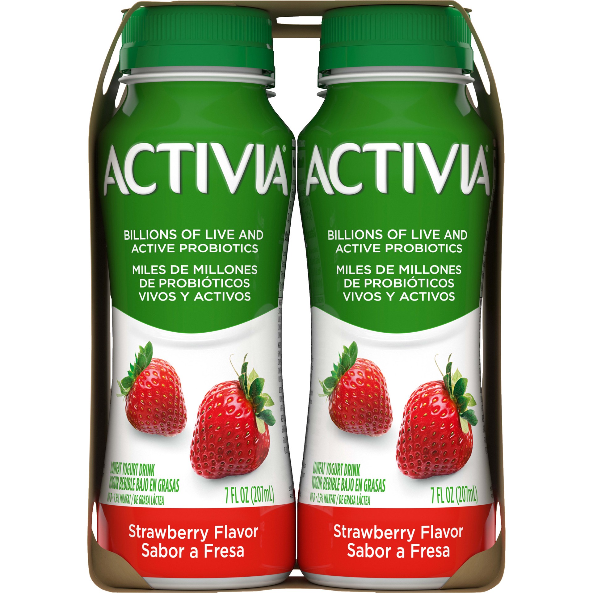 slide 3 of 5, Activia Strawberry Probiotic Lowfat Yogurt Drink, Delicious Probiotic Yogurt Drinks to Help Support Gut Health, 4 Ct, 7 FL OZ Bottles, 7 fl oz