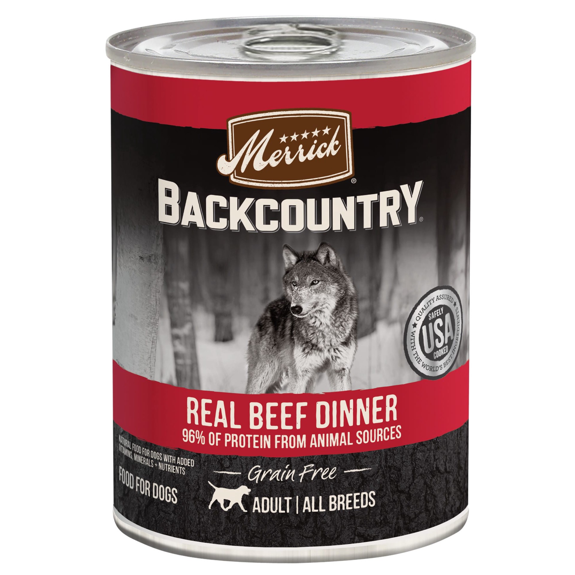 slide 1 of 9, Merrick Backcountry Grain Free Premium Canned Wet Dog Food, Soft And Healthy Recipe, Real Beef Dinner, 12.7 oz