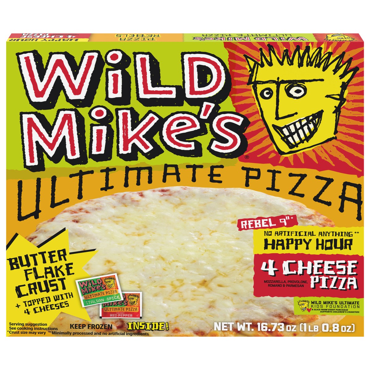 slide 1 of 13, Wild Mike's Ultimate Pizza Four Cheese, 14.39 oz