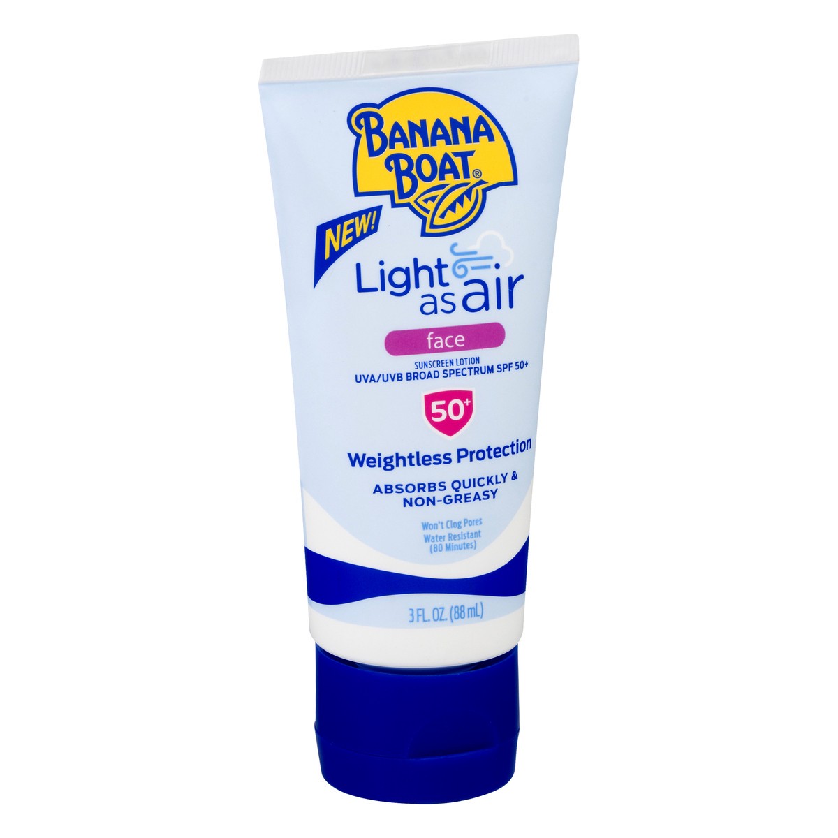 slide 8 of 11, Banana Boat Light as Air SPF 50+ Face Lotion Sunscreen 3 oz, 3 oz