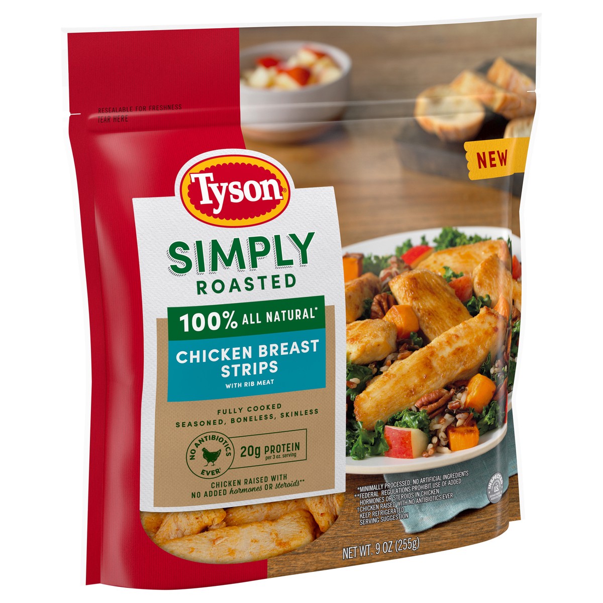 slide 2 of 6, Tyson Simply Roasted Chicken Breast Strips, 9 oz, 9 oz