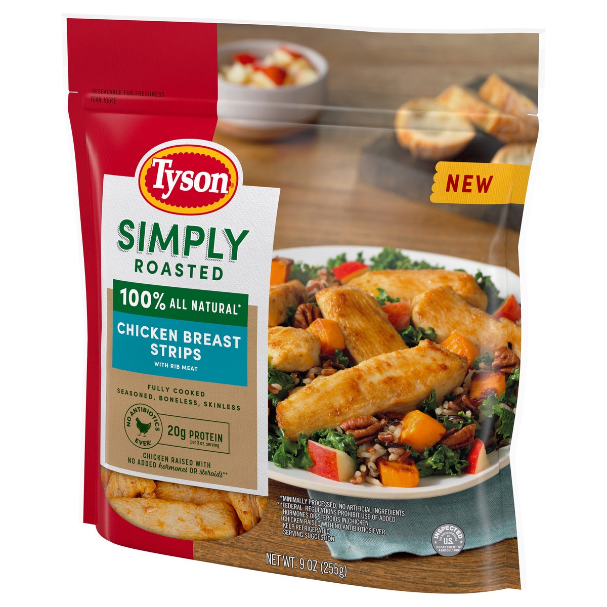 slide 3 of 6, Tyson Simply Roasted Chicken Breast Strips, 9 oz, 9 oz