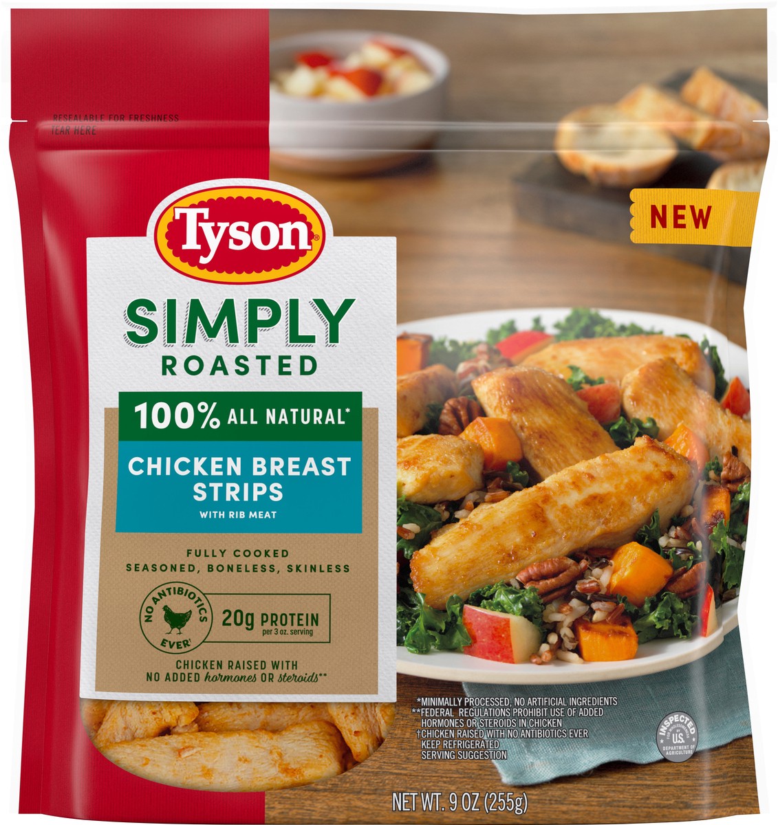 slide 6 of 6, Tyson Simply Roasted Chicken Breast Strips, 9 oz, 9 oz