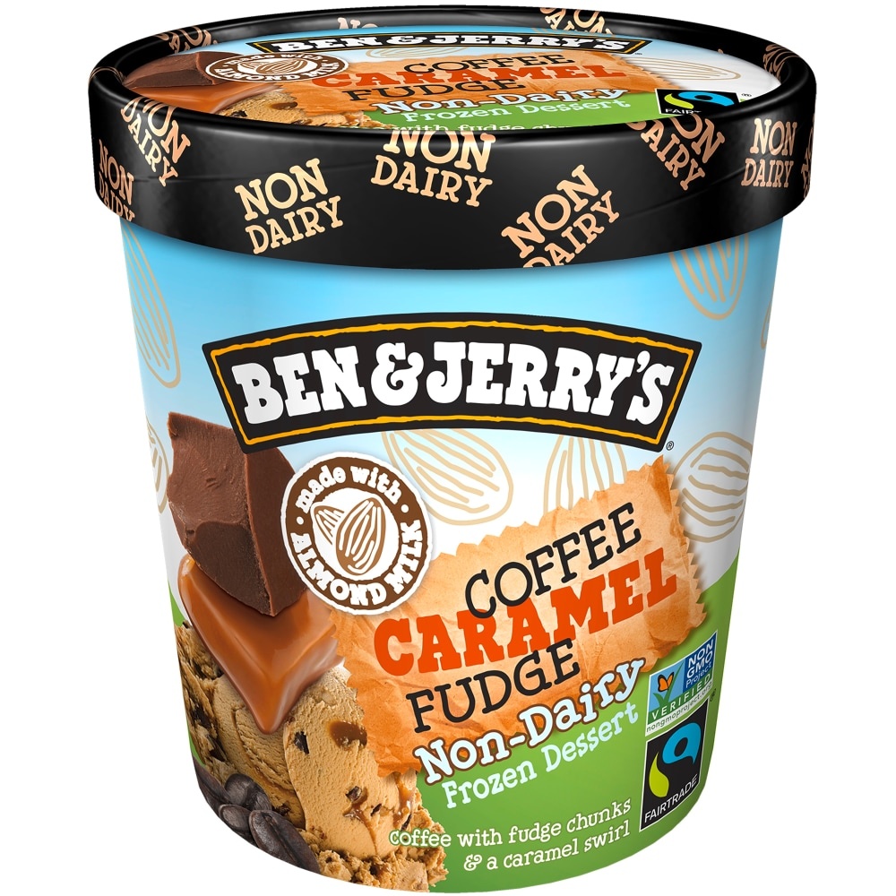 slide 1 of 1, Ben & Jerry's Non Dairy Coffee Caramel Fudge, 1 pint