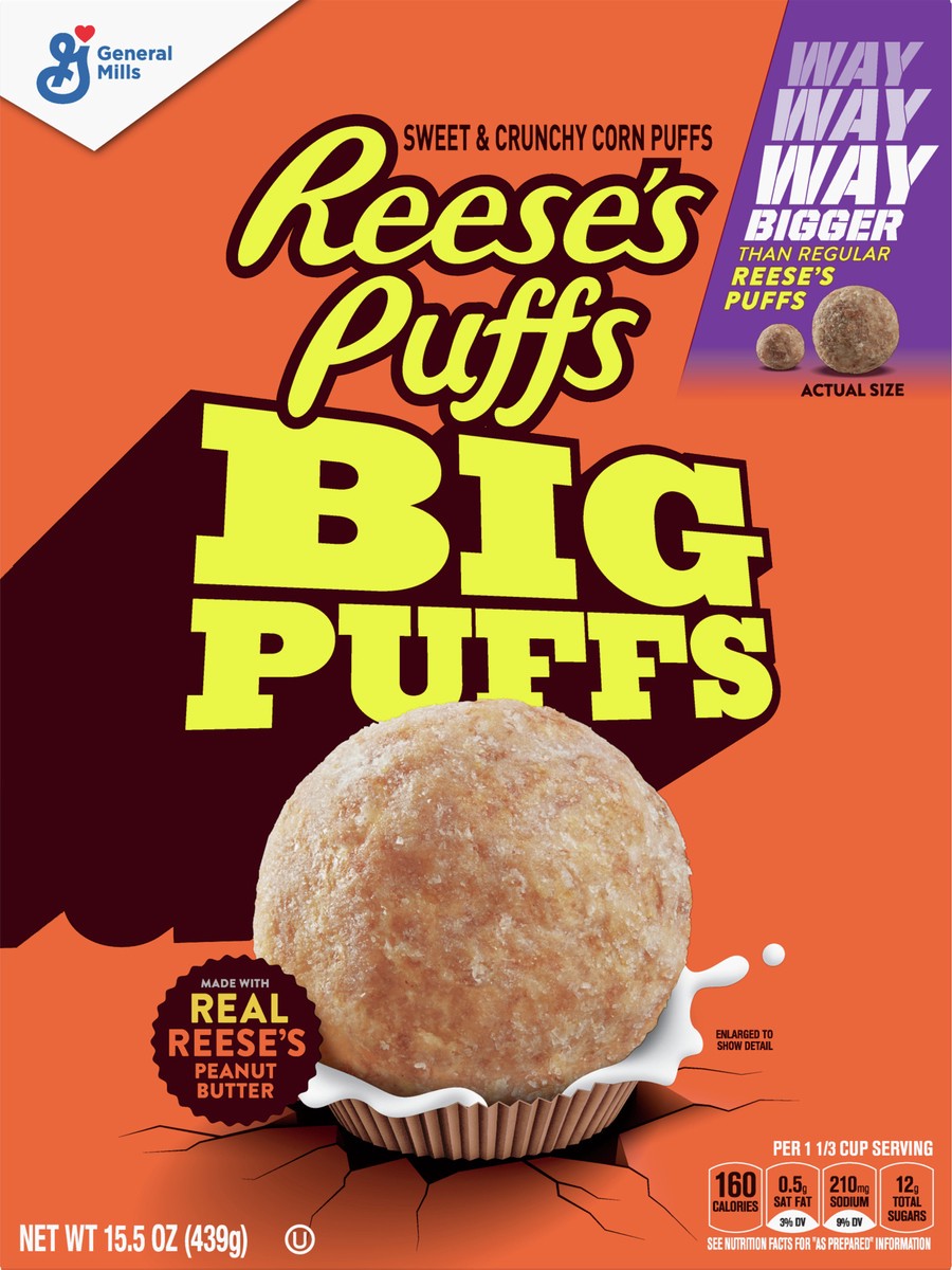 slide 7 of 12, Reese's Puffs Sweet & Crunchy Big Puffs Corn Puffs 15.5 oz, 15.5 oz