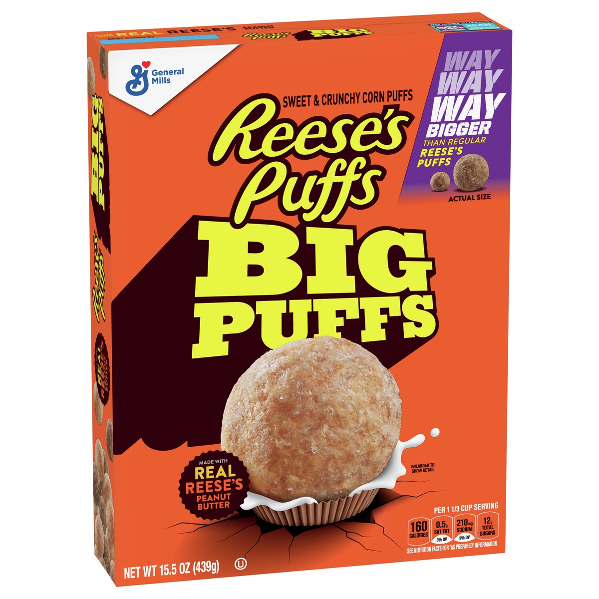 slide 4 of 12, Reese's Puffs Sweet & Crunchy Big Puffs Corn Puffs 15.5 oz, 15.5 oz