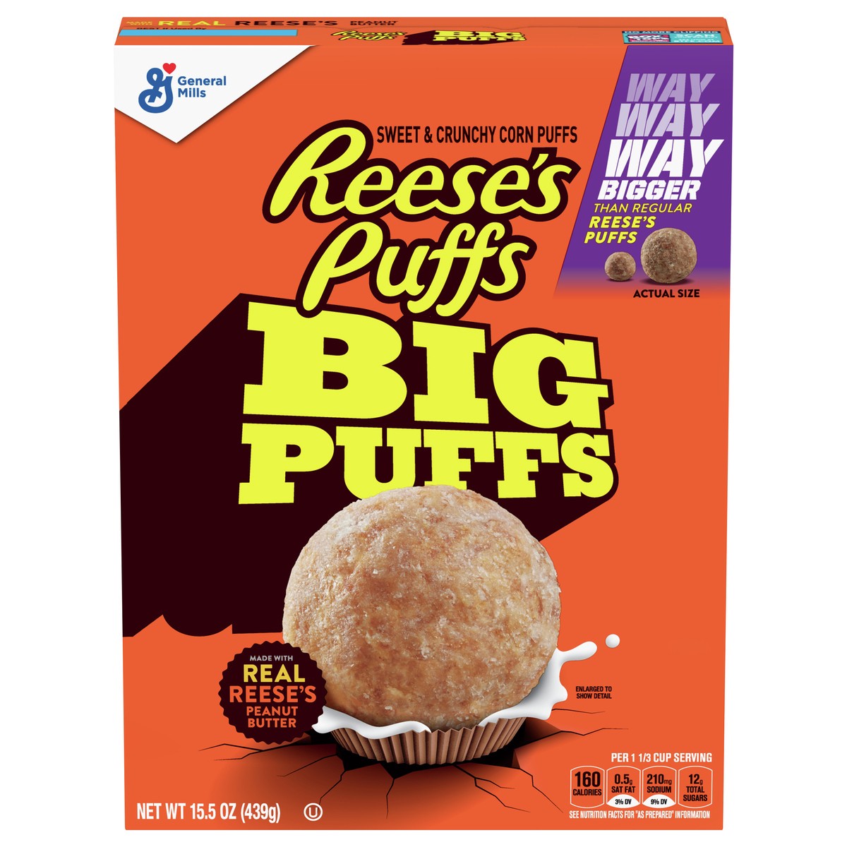 slide 12 of 12, Reese's Puffs Sweet & Crunchy Big Puffs Corn Puffs 15.5 oz, 15.5 oz