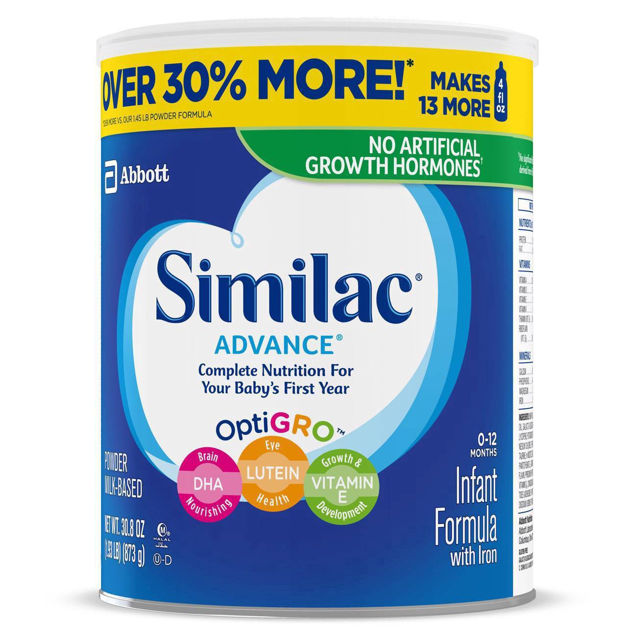 slide 4 of 11, Similac Advance Infant Formula with Iron Powder - 30.8oz, 30.8 oz