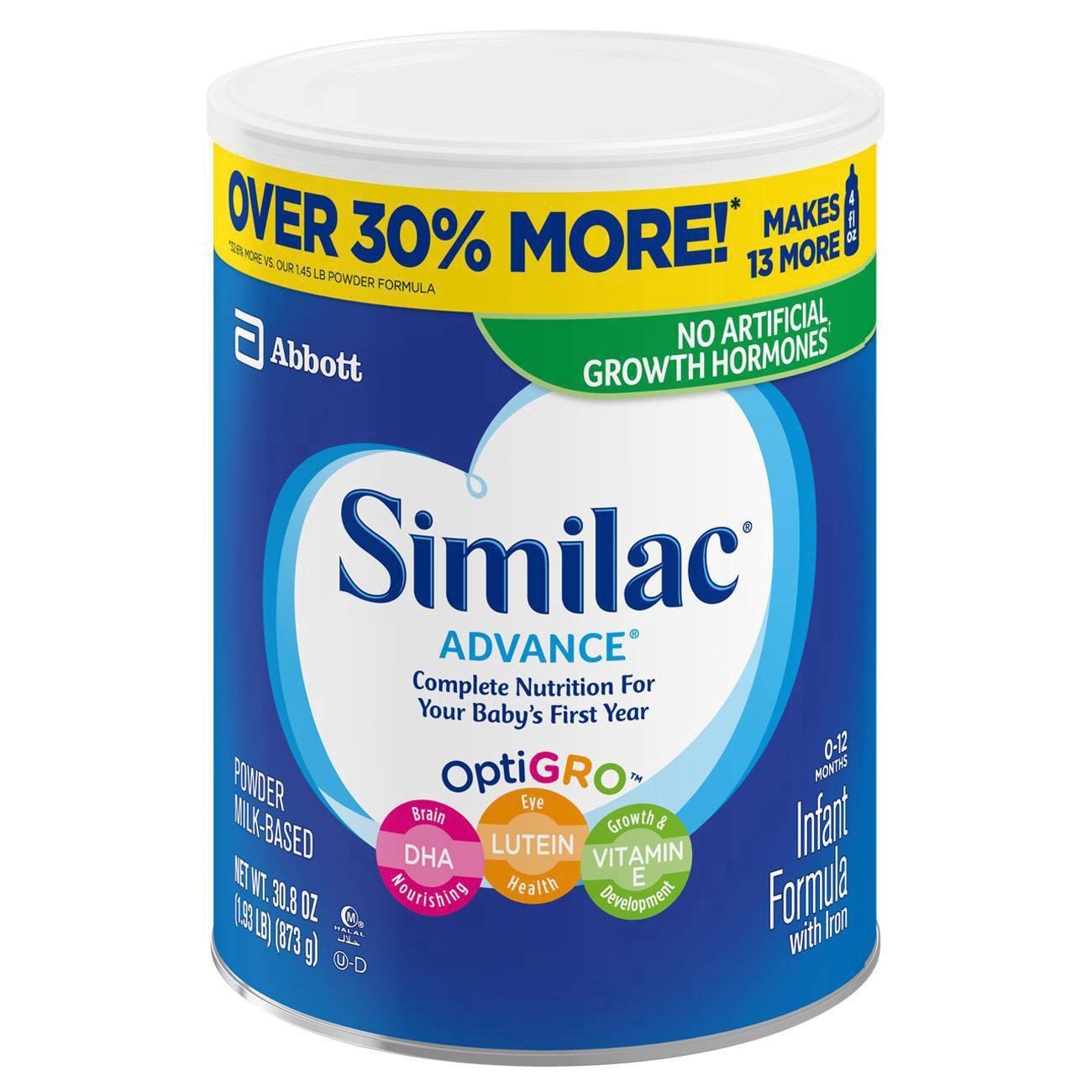 slide 5 of 11, Similac Advance Infant Formula with Iron Powder - 30.8oz, 30.8 oz