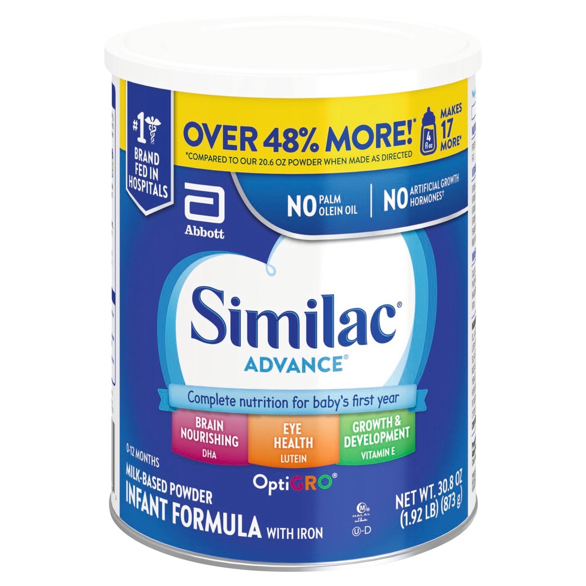 slide 1 of 11, Similac Advance Infant Formula with Iron Powder 1-30.8 oz Can, 30.8 oz