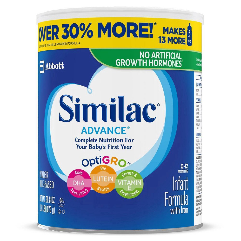 slide 10 of 11, Similac Advance Infant Formula with Iron Powder - 30.8oz, 30.8 oz