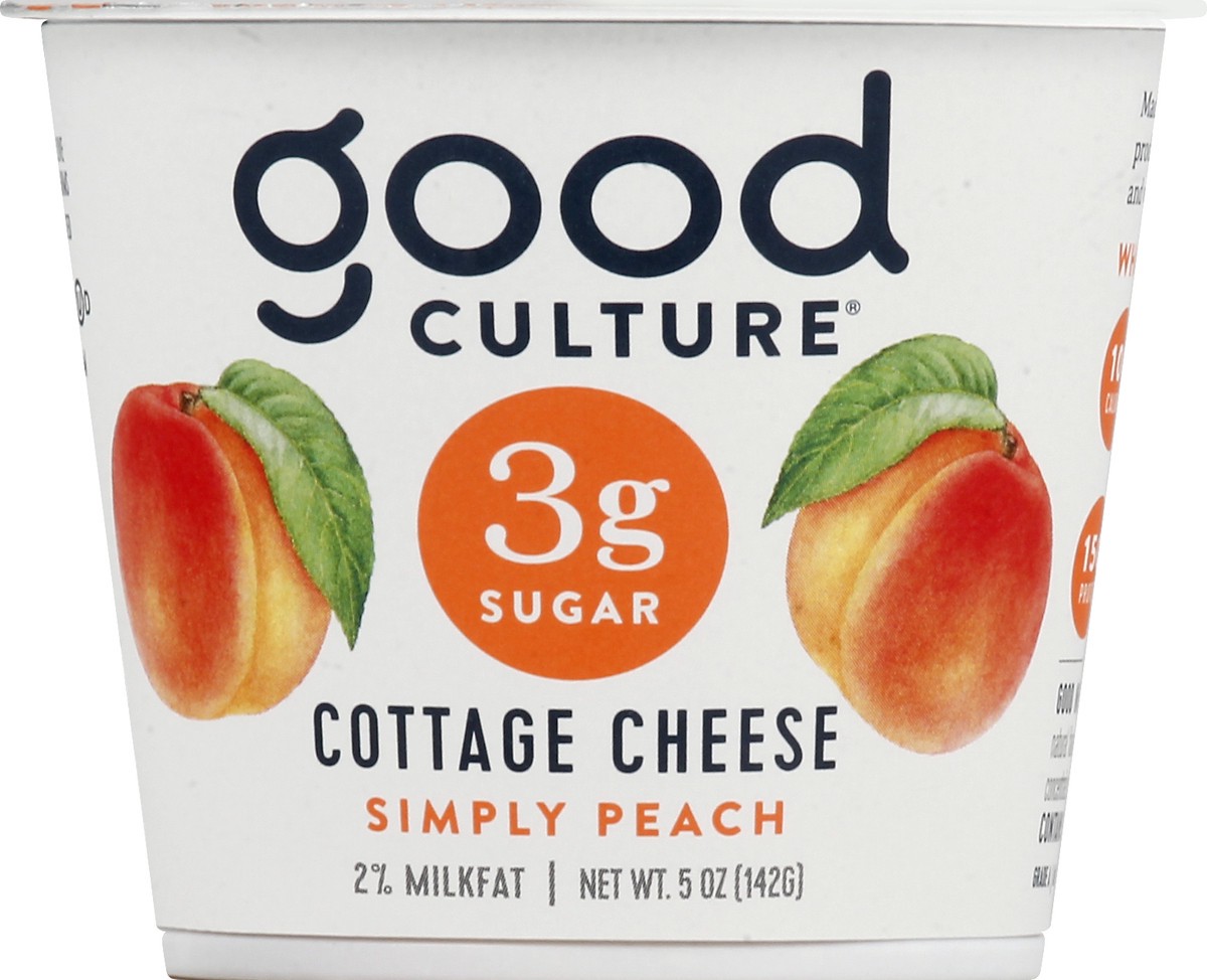 slide 13 of 13, good culture 2% Milkfat Simply Peach Cottage Cheese 5 oz, 5 oz