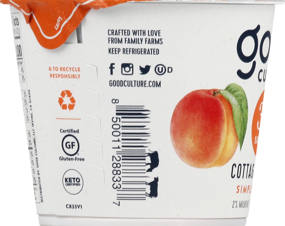 slide 3 of 13, good culture 2% Milkfat Simply Peach Cottage Cheese 5 oz, 5 oz