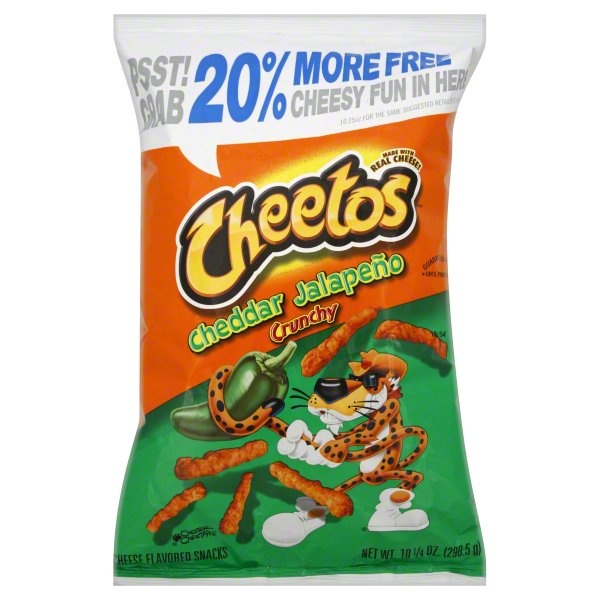 slide 1 of 1, Cheetos Snacks, Cheese Flavored, Cheddar Jalapeno, 10.25 oz