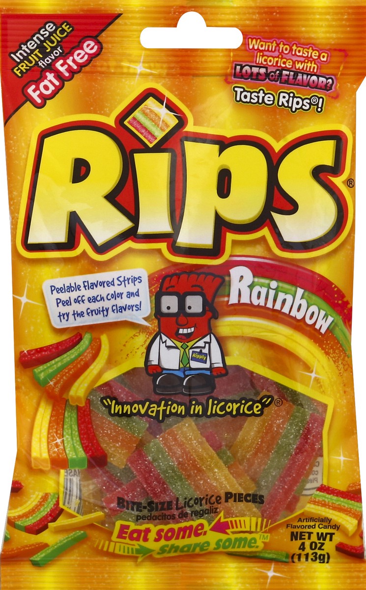 slide 2 of 3, Rips Rainbow Licorice Pieces Bite-Size 5.5 oz, 4 oz