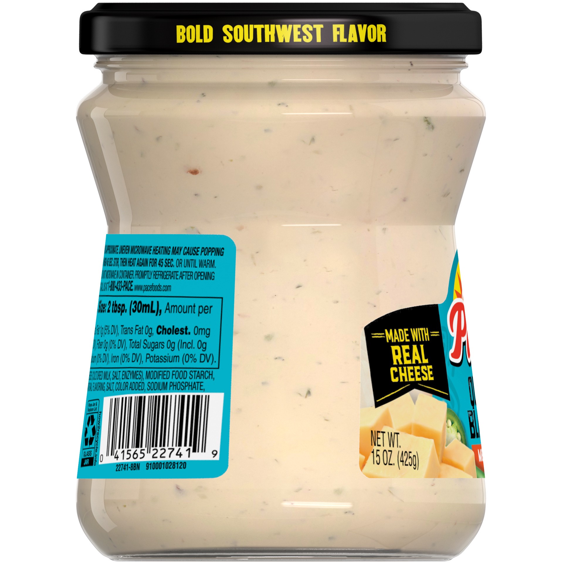 slide 2 of 5, Pace Queso, Queso Blanco Cheese Dip, Great for Nachos, 15 Ounce Jar, 15 oz