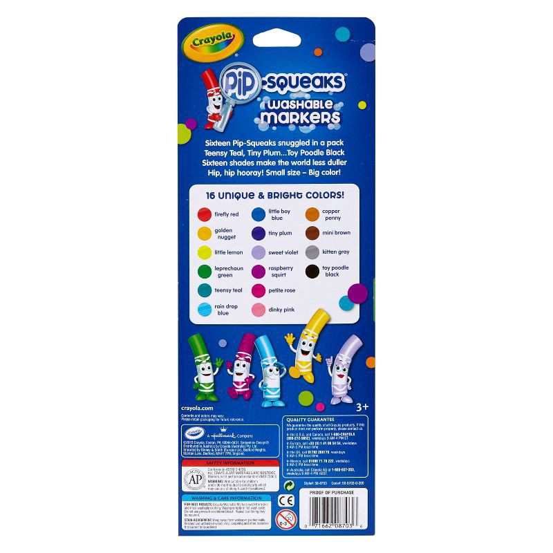 slide 4 of 5, Crayola Pip-Squeaks Nontoxic Washable Markers 16 ea, 16 ct