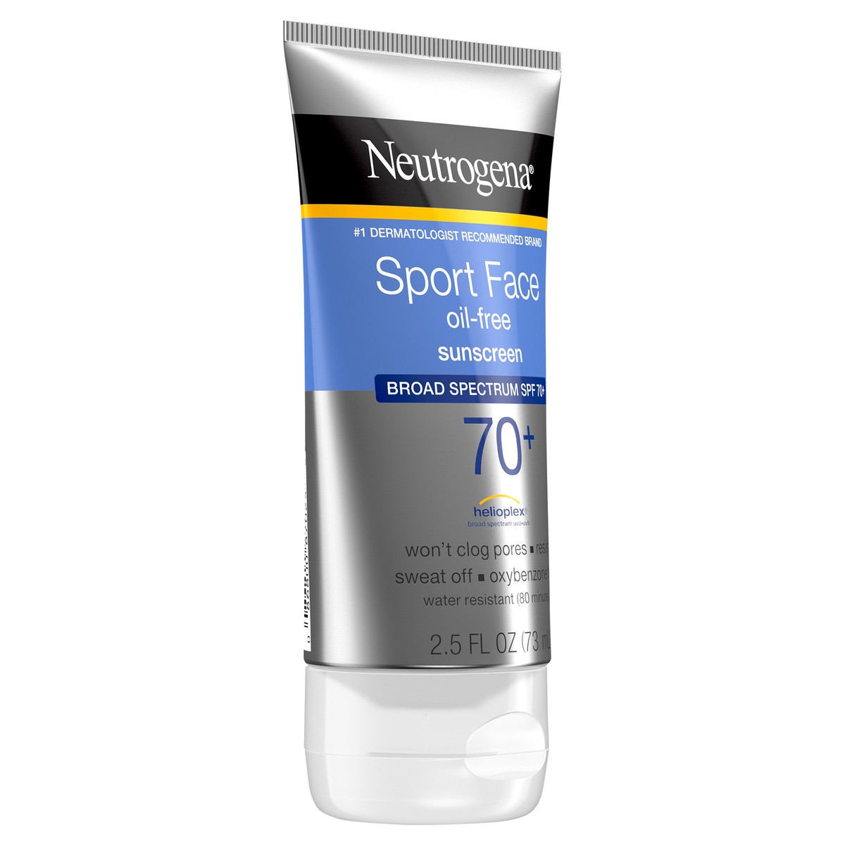 slide 6 of 7, Neutrogena Sport Face Oil-Free Lotion Sunscreen, SPF 70+, 2.5 fl. oz, 2.50 fl oz