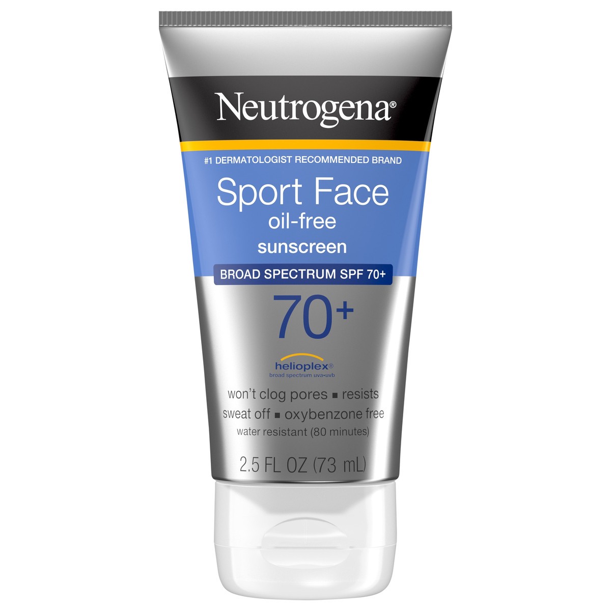 slide 1 of 7, Neutrogena Sport Face Oil-Free Lotion Sunscreen, SPF 70+, 2.5 fl. oz, 2.50 fl oz