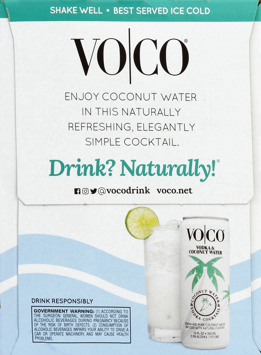 slide 3 of 4, VOCO Vodka & Coconut Water 4 ea, 4 ct