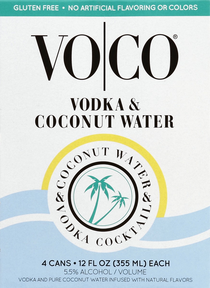 slide 4 of 4, VOCO Vodka & Coconut Water 4 ea, 4 ct