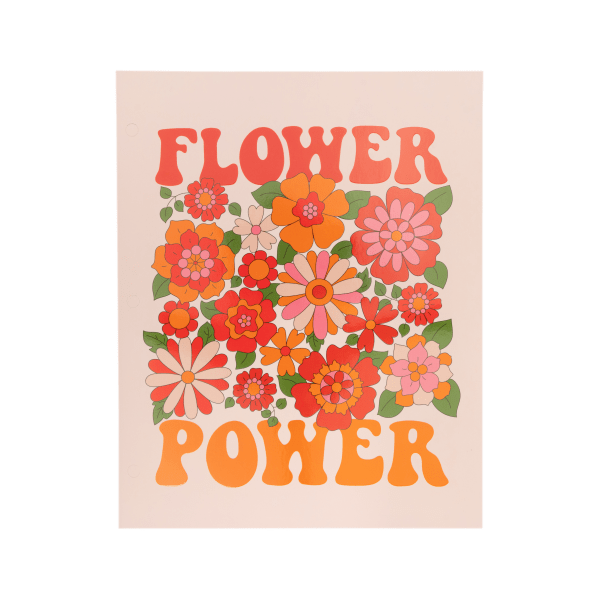 slide 1 of 1, Eccolo Lena + Liam Paper Back To School 2-Pocket Folder, 9-1/4" X 11-1/2", Groovy Flower Power, 1 ct