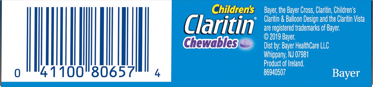 slide 2 of 10, Claritin Grape Children's Chewable, 20 ct; 5 mg