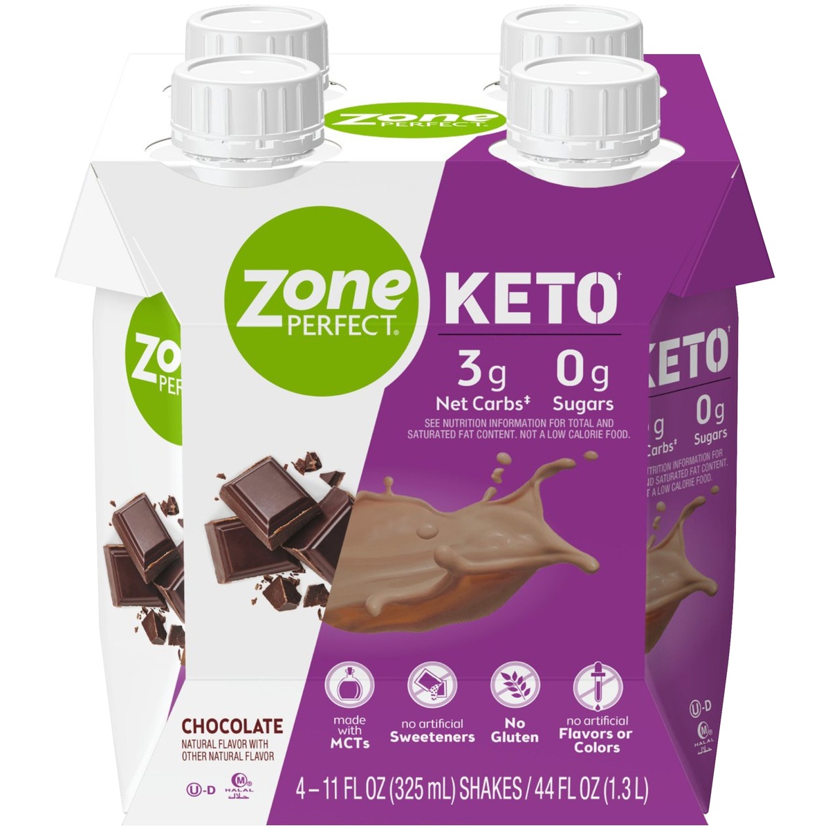 slide 1 of 11, Zone Perfect Keto Chocolate Ready To Drink Shakes, 4 ct 11 fl oz