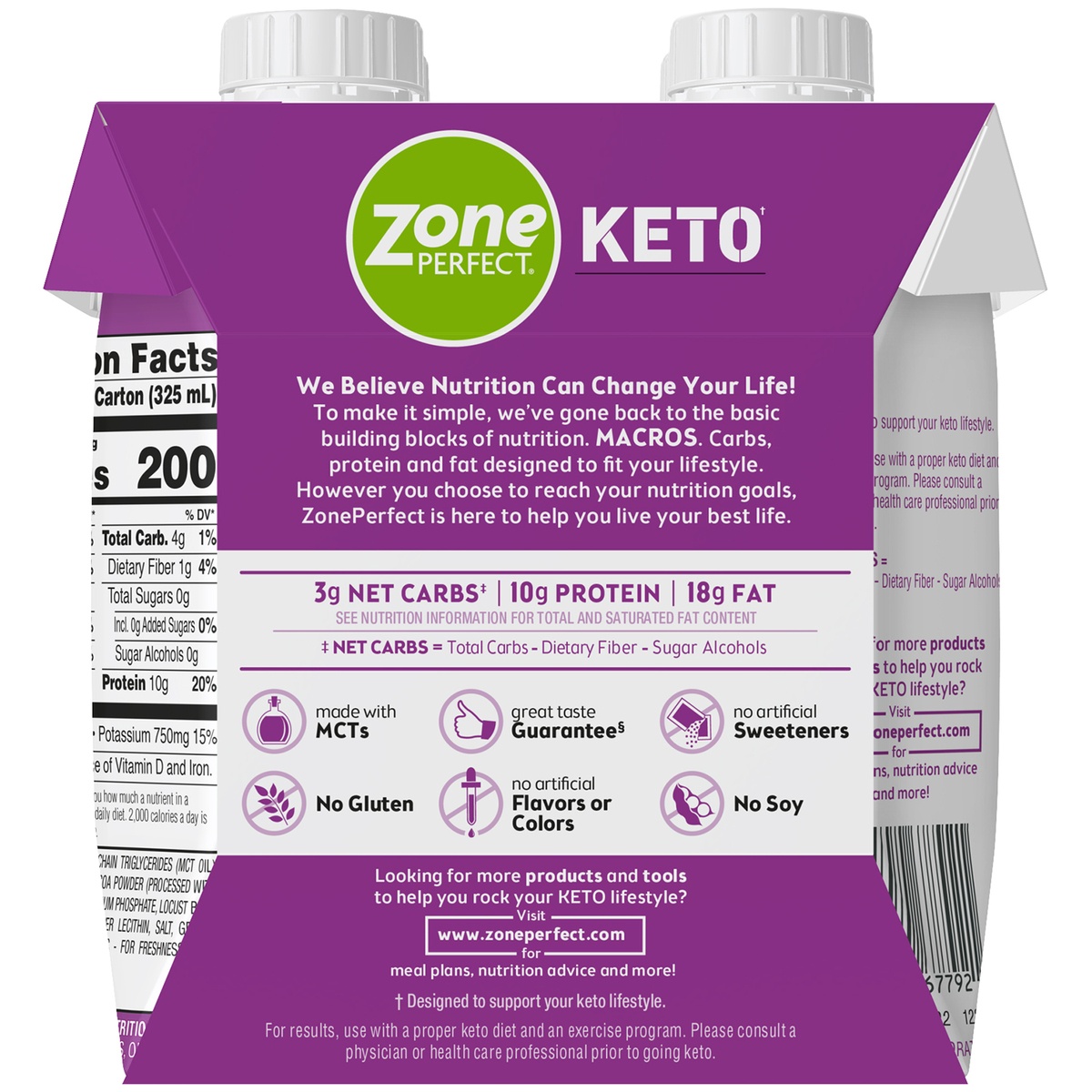 slide 10 of 11, Zone Perfect Keto Chocolate Ready To Drink Shakes, 4 ct 11 fl oz