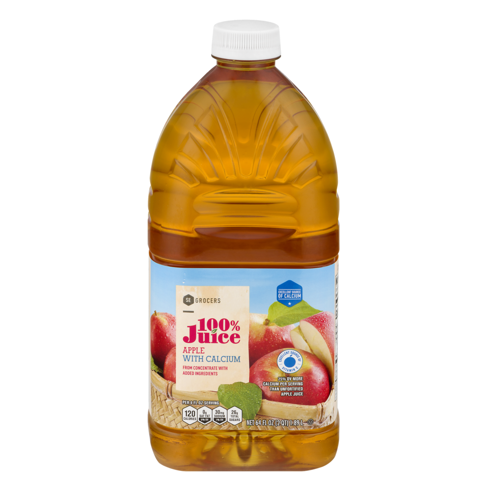 slide 1 of 1, SE Grocers 100% Juice Apple With Calcium, 64 oz