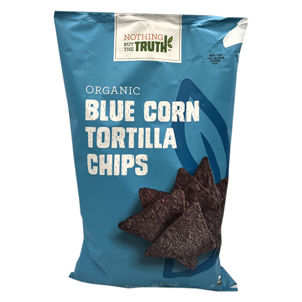 slide 1 of 1, Hy-Vee Nothing But The Truth Organic Blue Corn Tortilla Chips, 12 oz