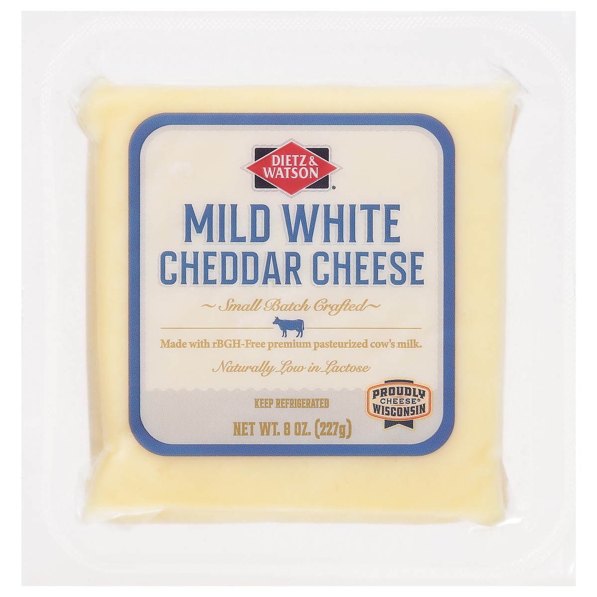 slide 2 of 14, Dietz & Watson Cheddar Cheese Mild White -1 SHRINKWRAPPED-8.0 OZ, 8 oz
