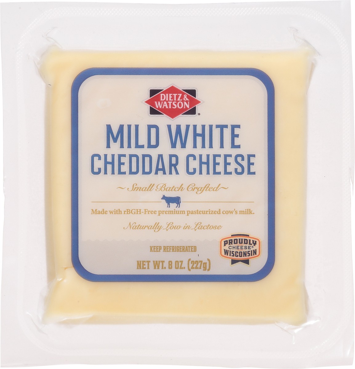 slide 14 of 14, Dietz & Watson Cheddar Cheese Mild White -1 SHRINKWRAPPED-8.0 OZ, 8 oz