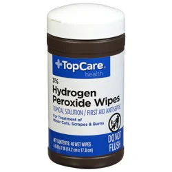 TopCare Health 3% Hydrogen Peroxide Wipes 40 ea