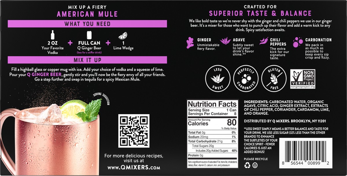 slide 4 of 12, Q Mixers Ginger Beer - 8 ct, 8 ct