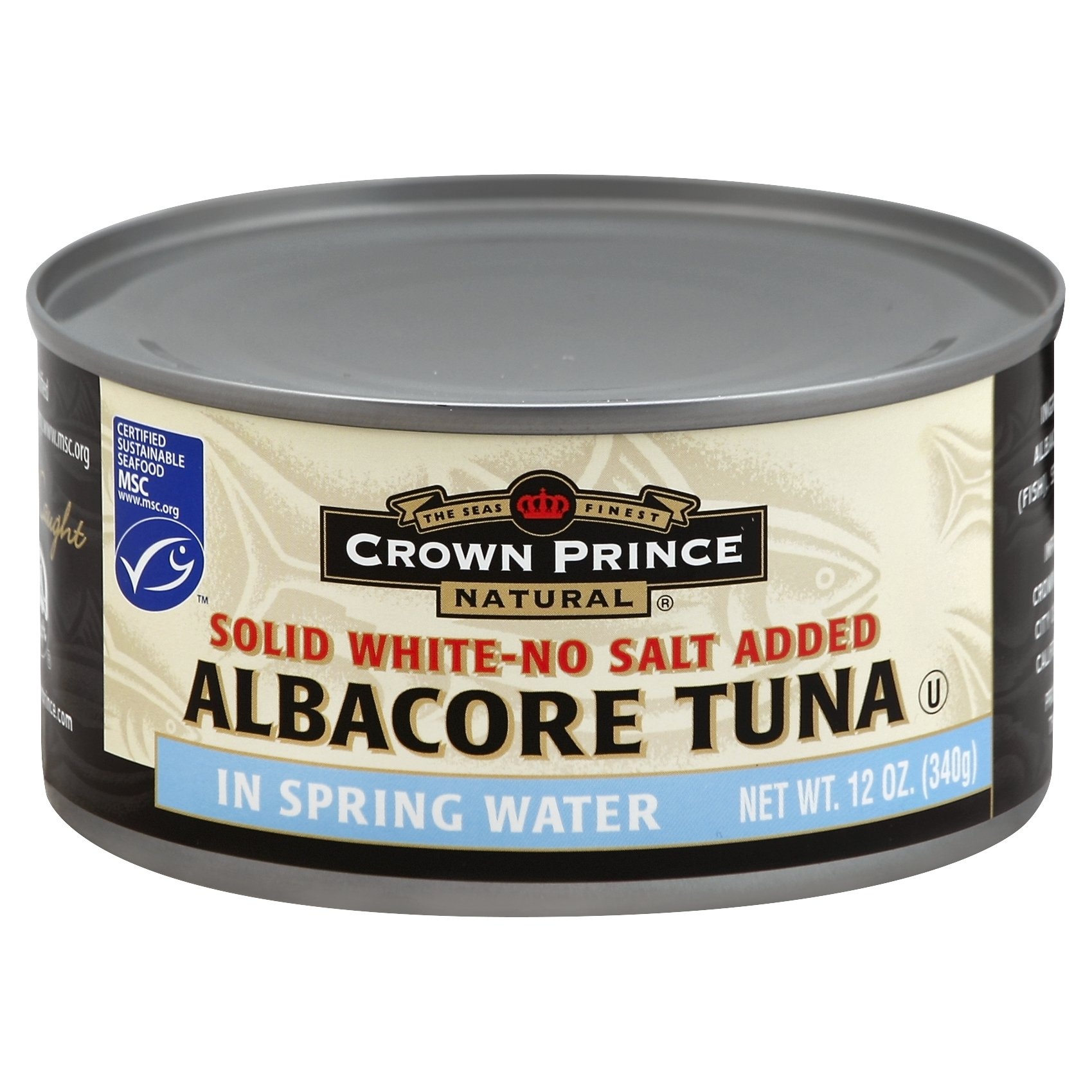 slide 1 of 1, Crown Prince Solid White No Salt Added Albacore Tuna in Spring Water, 12 oz